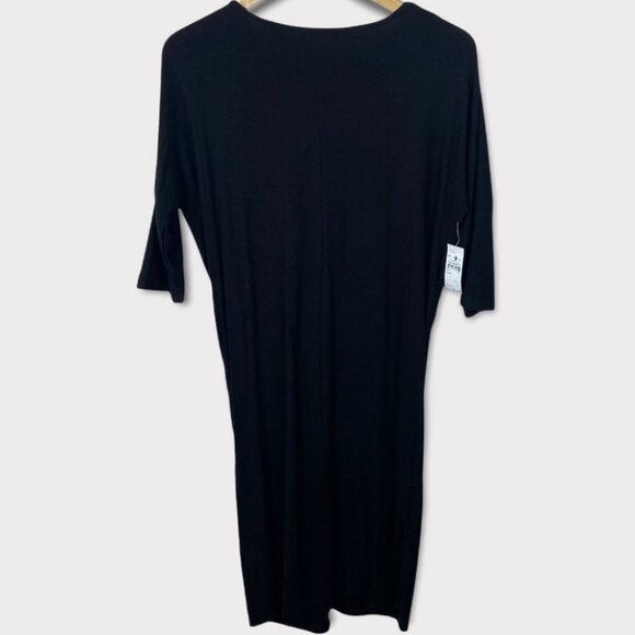 NWT Black Tie Front Dress Size Large Spence + Shaw New Tags Midi Length‎ Minimal - Picture 4 of 9